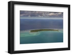 Aerial of Aitutaki lagoon, Rarotonga and the Cook Islands, South Pacific, Pacific-Michael Runkel-Framed Photographic Print