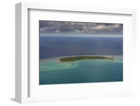 Aerial of Aitutaki lagoon, Rarotonga and the Cook Islands, South Pacific, Pacific-Michael Runkel-Framed Photographic Print