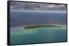 Aerial of Aitutaki lagoon, Rarotonga and the Cook Islands, South Pacific, Pacific-Michael Runkel-Framed Stretched Canvas