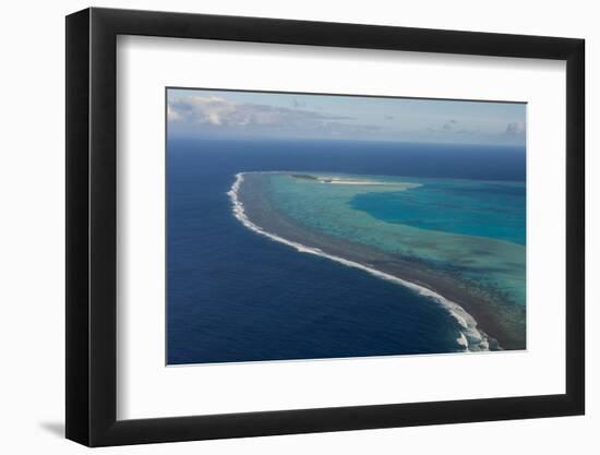 Aerial of Aitutaki lagoon, Rarotonga and the Cook Islands, South Pacific, Pacific-Michael Runkel-Framed Photographic Print