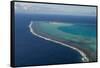 Aerial of Aitutaki lagoon, Rarotonga and the Cook Islands, South Pacific, Pacific-Michael Runkel-Framed Stretched Canvas