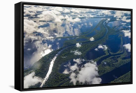 Aerial of Amazon River Basin, Manaus, Brazil-Art Wolfe-Framed Stretched Canvas