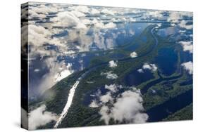 Aerial of Amazon River Basin, Manaus, Brazil-Art Wolfe-Stretched Canvas