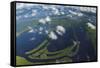 Aerial of Amazon River Basin, Manaus, Brazil-Art Wolfe-Framed Stretched Canvas