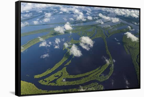 Aerial of Amazon River Basin, Manaus, Brazil-Art Wolfe-Framed Stretched Canvas