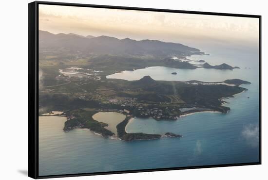 Aerial of Antigua, West Indies, Caribbean, Central America-Michael Runkel-Framed Stretched Canvas