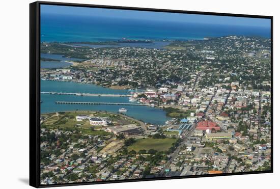 Aerial of Antigua, West Indies, Caribbean, Central America-Michael Runkel-Framed Stretched Canvas