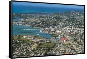 Aerial of Antigua, West Indies, Caribbean, Central America-Michael Runkel-Framed Stretched Canvas