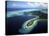 Aerial of Beautiful Bora Bora, Tahiti, French Polynesia-Bill Bachmann-Stretched Canvas