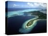 Aerial of Beautiful Bora Bora, Tahiti, French Polynesia-Bill Bachmann-Stretched Canvas