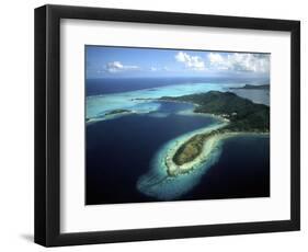 Aerial of Beautiful Bora Bora, Tahiti, French Polynesia-Bill Bachmann-Framed Photographic Print