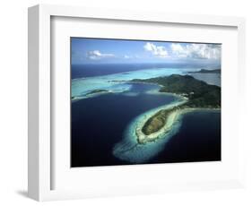 Aerial of Beautiful Bora Bora, Tahiti, French Polynesia-Bill Bachmann-Framed Photographic Print