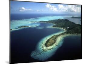 Aerial of Beautiful Bora Bora, Tahiti, French Polynesia-Bill Bachmann-Mounted Photographic Print