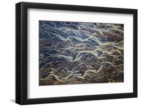 Aerial of braided rivers, Iceland-Art Wolfe-Framed Photographic Print