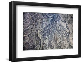 Aerial of braided rivers, Iceland-Art Wolfe-Framed Photographic Print