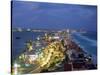 Aerial of Cancun at Night, Mexico-Peter Adams-Stretched Canvas