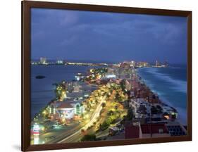 Aerial of Cancun at Night, Mexico-Peter Adams-Framed Photographic Print