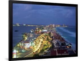 Aerial of Cancun at Night, Mexico-Peter Adams-Framed Photographic Print