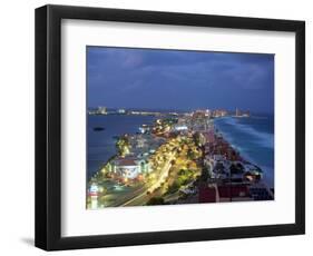 Aerial of Cancun at Night, Mexico-Peter Adams-Framed Photographic Print