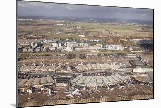 Aerial of Charles De Gaulle Airport, Paris, France, Europe-Julian Elliott-Mounted Photographic Print