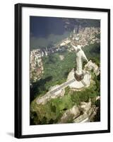 Aerial of Corcovado Christ Statue and Rio de Janeiro, Brazil-Bill Bachmann-Framed Photographic Print