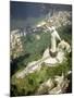 Aerial of Corcovado Christ Statue and Rio de Janeiro, Brazil-Bill Bachmann-Mounted Photographic Print