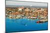 Aerial of downtown Portland Harbor and Portland Maine with view of Maine Medical Center, Commerc...-null-Mounted Photographic Print