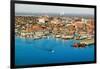 Aerial of downtown Portland Harbor and Portland Maine with view of Maine Medical Center, Commerc...-null-Framed Photographic Print