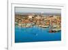 Aerial of downtown Portland Harbor and Portland Maine with view of Maine Medical Center, Commerc...-null-Framed Photographic Print