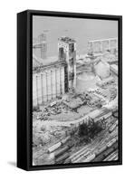 Aerial of Exploded Grain Elevator-null-Framed Stretched Canvas
