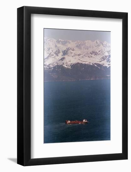 Aerial of Exxon Valdez & Mountains-null-Framed Photographic Print
