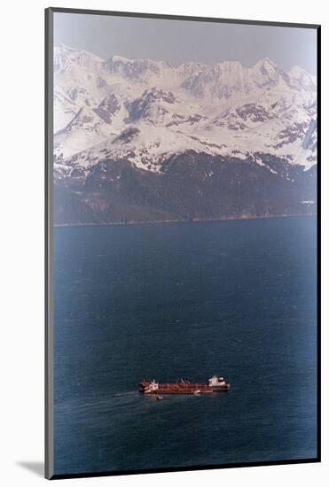 Aerial of Exxon Valdez & Mountains-null-Mounted Photographic Print