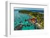 Aerial of Fakarava lagoon, Tuamotu archipelago, French Polynesia-Michael Runkel-Framed Photographic Print