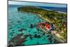 Aerial of Fakarava lagoon, Tuamotu archipelago, French Polynesia-Michael Runkel-Mounted Photographic Print