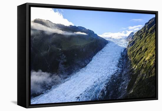 Aerial of Fox Glacier, Westland Tai Poutini National Park, South Island, New Zealand, Pacific-Michael Runkel-Framed Stretched Canvas