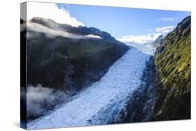 Aerial of Fox Glacier, Westland Tai Poutini National Park, South Island, New Zealand, Pacific-Michael Runkel-Stretched Canvas