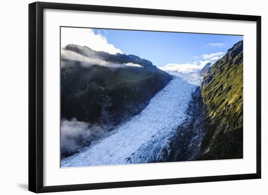 Aerial of Fox Glacier, Westland Tai Poutini National Park, South Island, New Zealand, Pacific-Michael Runkel-Framed Photographic Print