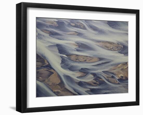 Aerial of Holsa River Delta Fingers, Reykjavik, Iceland-Josh Anon-Framed Photographic Print