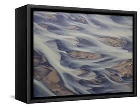 Aerial of Holsa River Delta Fingers, Reykjavik, Iceland-Josh Anon-Framed Stretched Canvas