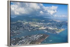 Aerial of Honolulu, Oahu, Hawaii, United States of America, Pacific-Michael-Framed Photographic Print