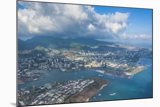 Aerial of Honolulu, Oahu, Hawaii, United States of America, Pacific-Michael-Mounted Photographic Print