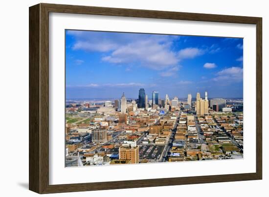 Aerial of Kansas City skyline, MO-null-Framed Photographic Print
