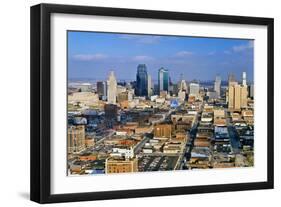 Aerial of Kansas City skyline, MO-null-Framed Photographic Print