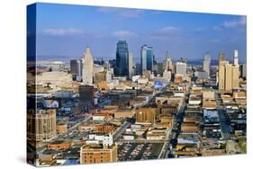 Aerial of Kansas City skyline, MO-null-Stretched Canvas