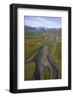 Aerial of Laitaure Delta in Rapadalen Valley with Skierffe and Nammatj Mountains, Sarek Np, Sweden-Cairns-Framed Photographic Print