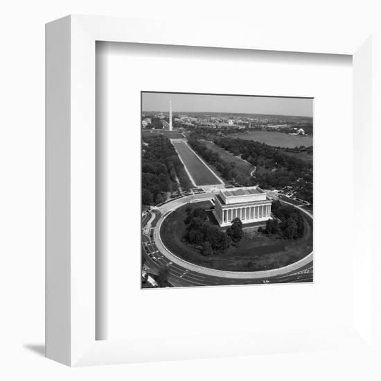 Aerial of Mall showing Lincoln Memorial, Washington Monument and the U.S. Capitol, Washington, D.C.-Carol Highsmith-Framed Art Print