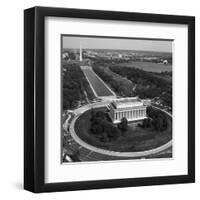 Aerial of Mall showing Lincoln Memorial, Washington Monument and the U.S. Capitol, Washington, D.C.-Carol Highsmith-Framed Art Print