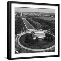 Aerial of Mall showing Lincoln Memorial, Washington Monument and the U.S. Capitol, Washington, D.C.-Carol Highsmith-Framed Art Print