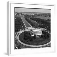 Aerial of Mall showing Lincoln Memorial, Washington Monument and the U.S. Capitol, Washington, D.C.-Carol Highsmith-Framed Art Print