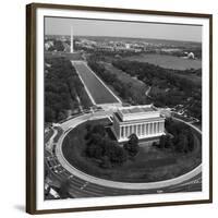 Aerial of Mall showing Lincoln Memorial, Washington Monument and the U.S. Capitol, Washington, D.C.-Carol Highsmith-Framed Art Print